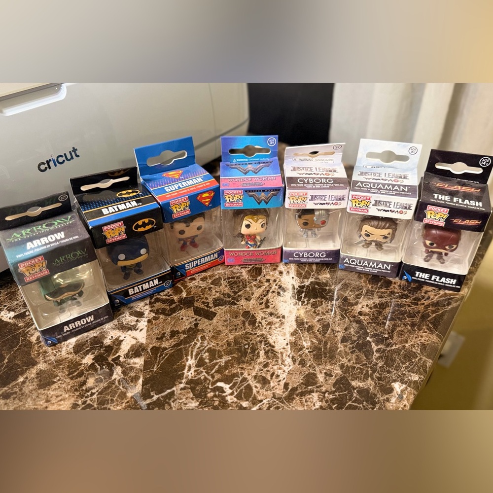 Funko Pop DC Heroes Vinyl Figures Set Keychain